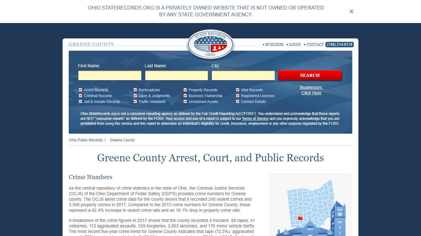 Greene County Arrest, Court, and Public Records