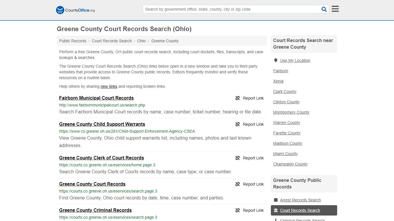 Greene County Court Records Search (Ohio) - County Office