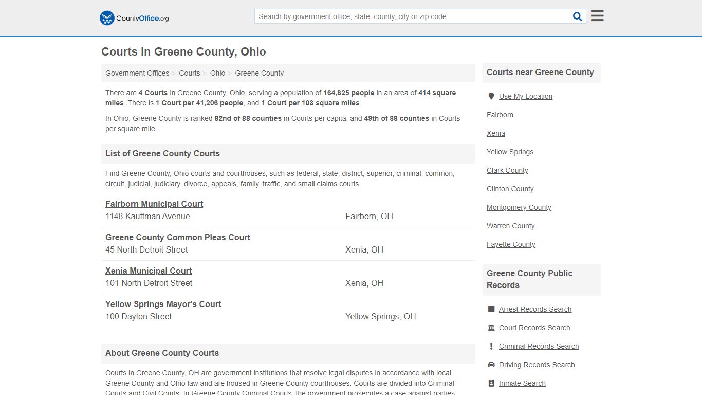 Courts - Greene County, OH (Court Records & Calendars)